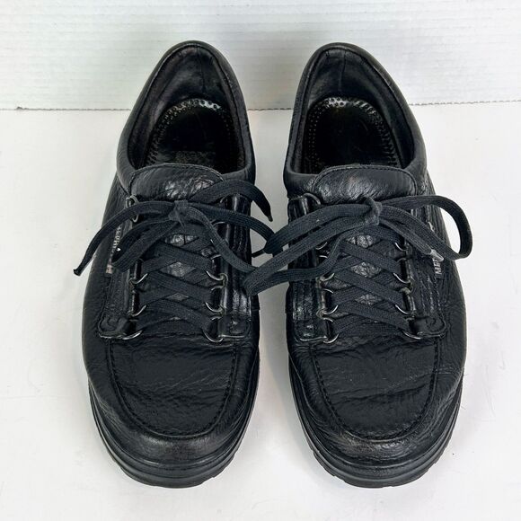 Mephisto Black Leather Lace Up Sneakers Shock Absorbing Cruiser Tennis Shoes 8 - Picture 4 of 13